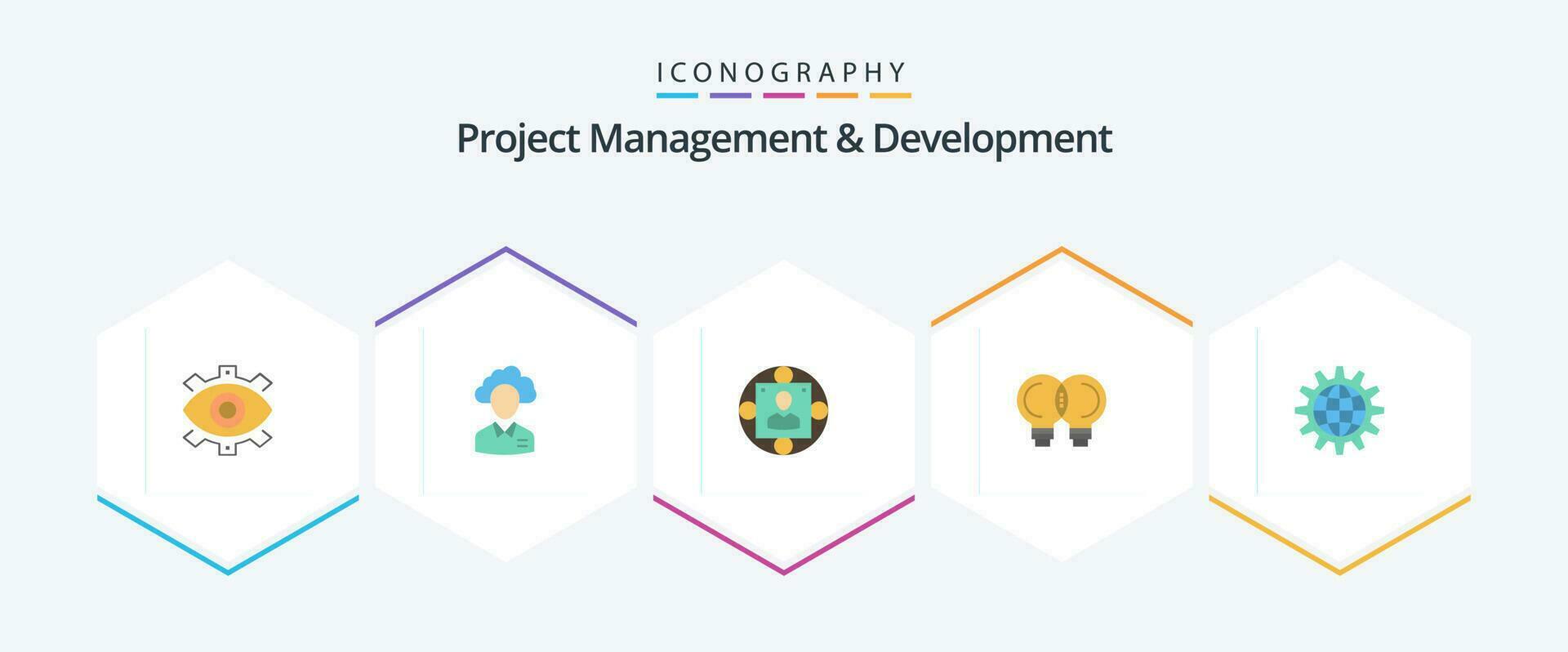 Project Management And Development 25 Flat icon pack including modern. business. cloud. manager . people vector