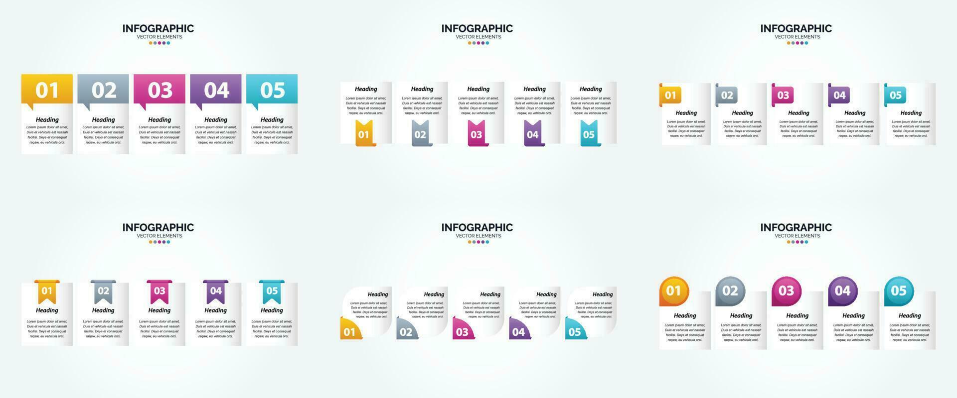 ilustración vectorial infografía conjunto de diseño plano para folleto publicitario y revista vector