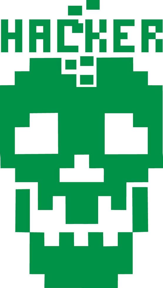 pixel, Digital skull skull vector