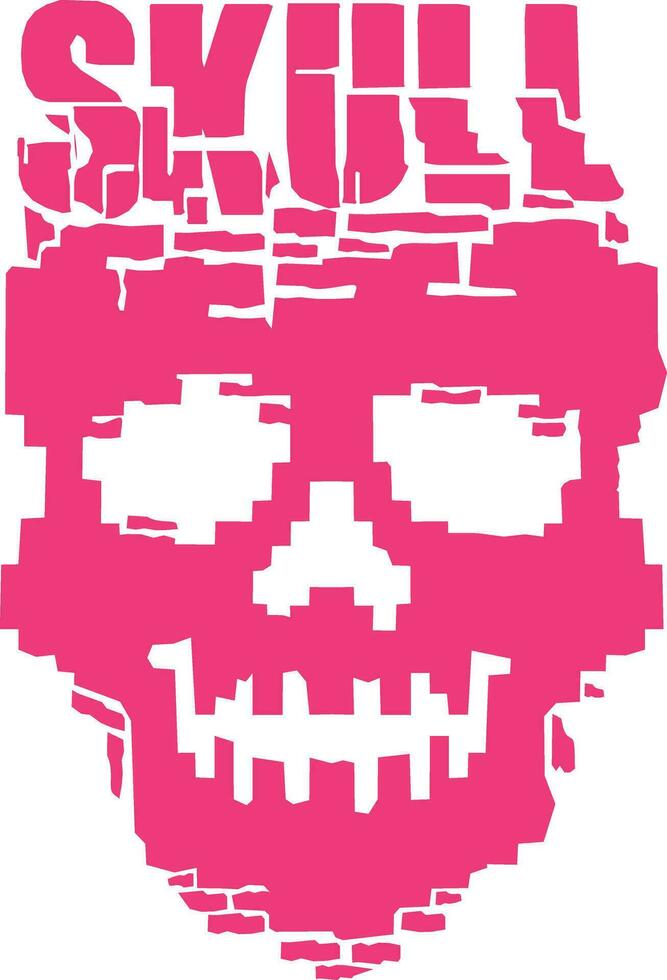 pixel, Digital skull skull vector