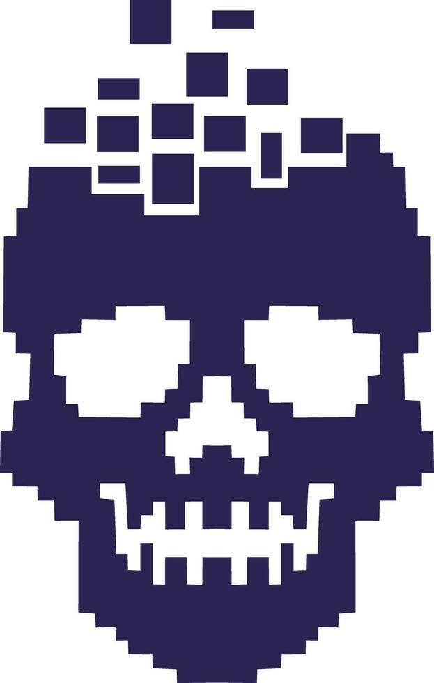 pixel, Digital skull skull vector