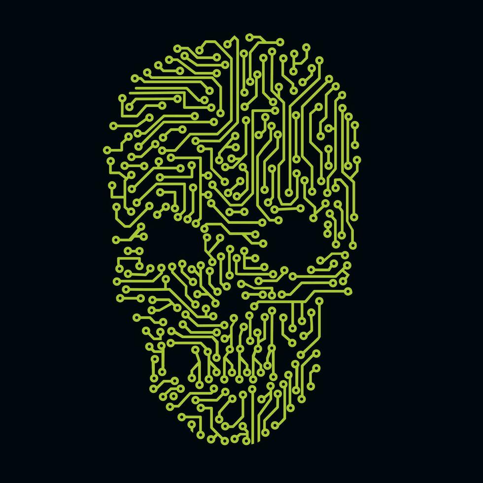 pixel, Digital skull skull vector