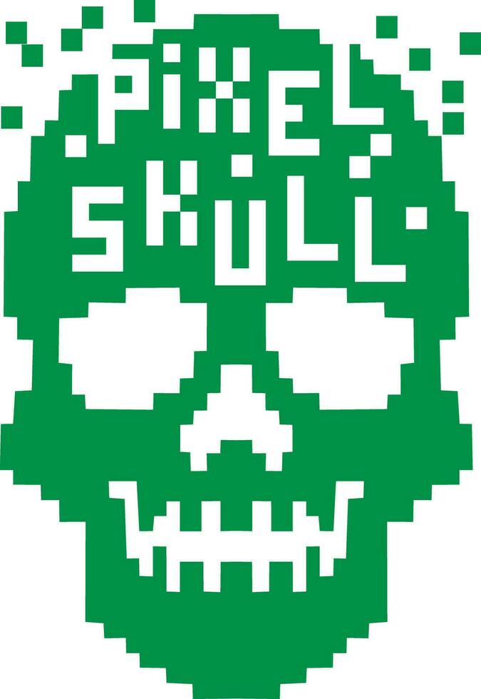 pixel, Digital skull skull vector