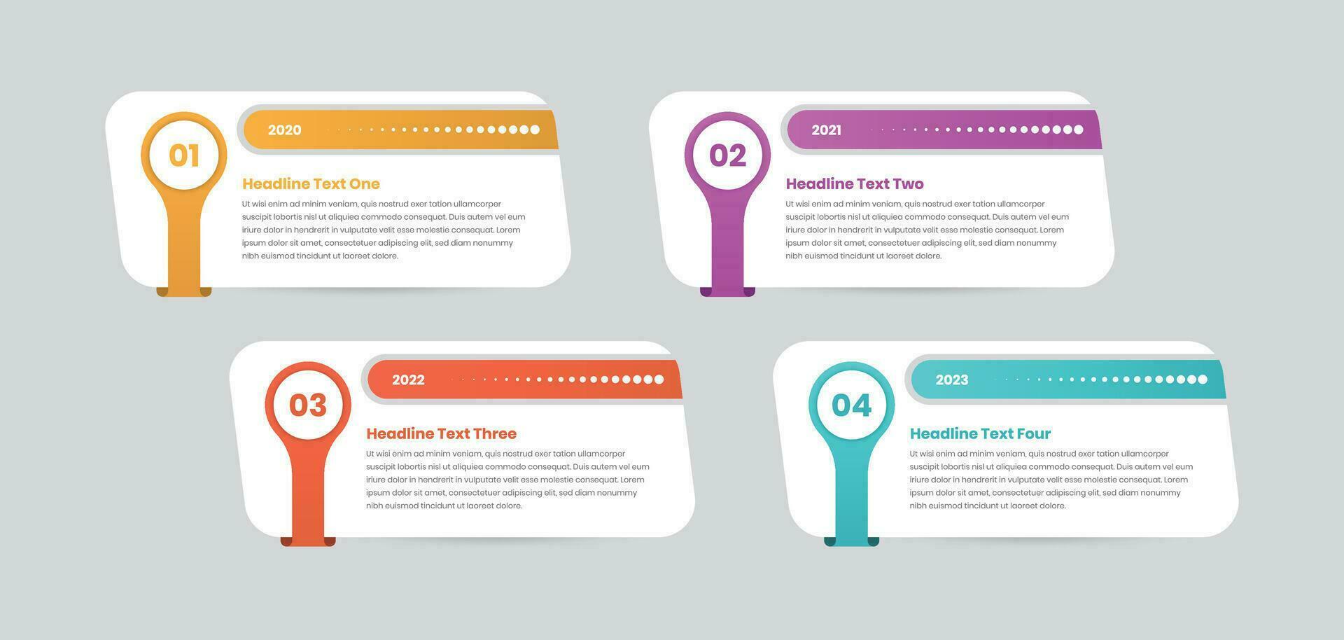 Minimalist designed modern text presentation step infographic card template vector