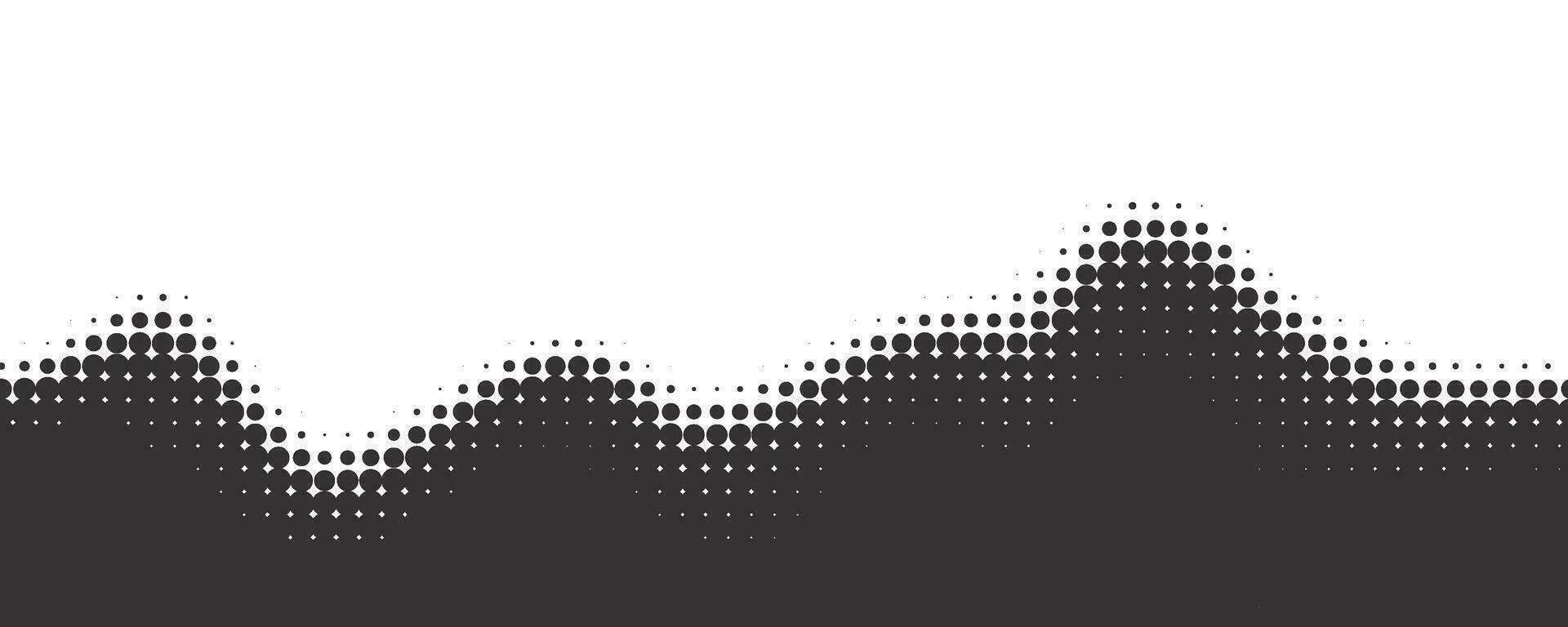 Dotted wave background. Halftone abstract vector gradient. Particle flow fade. Textured fluid effect. Dymamic design with points.