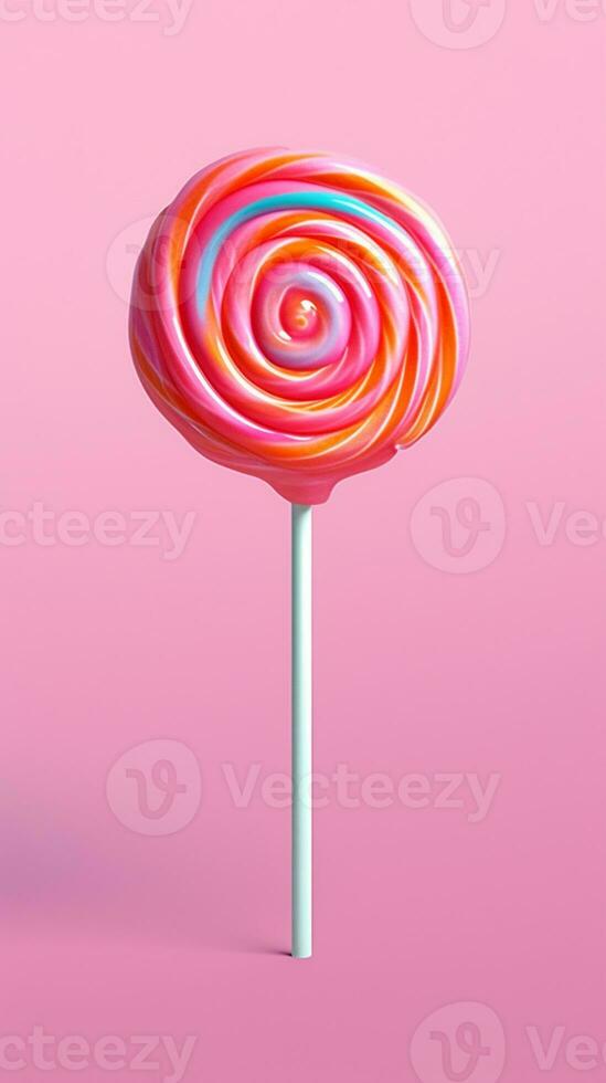 Lollipop candy sweet sugar snack kids background. AI Generated photo