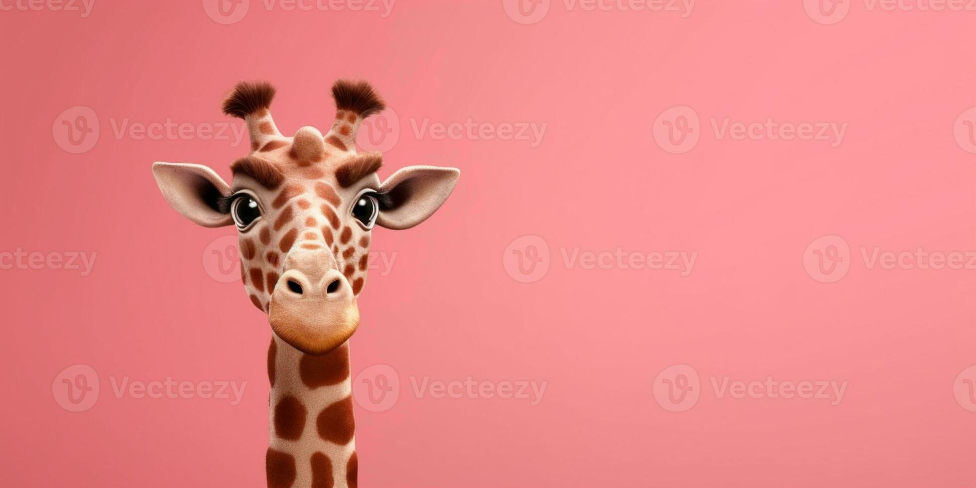 Little giraffe clay cartoon animation, AI Generated photo