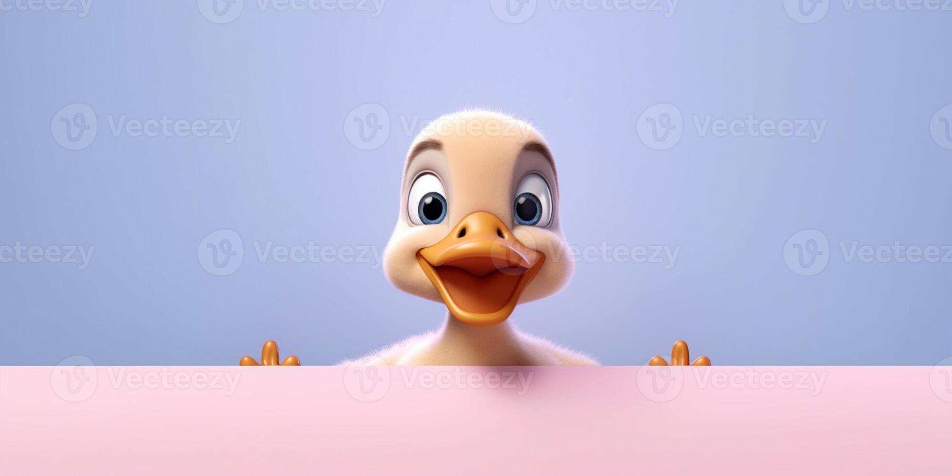 Duck little cute animal clay cartoon animation, AI Generated photo