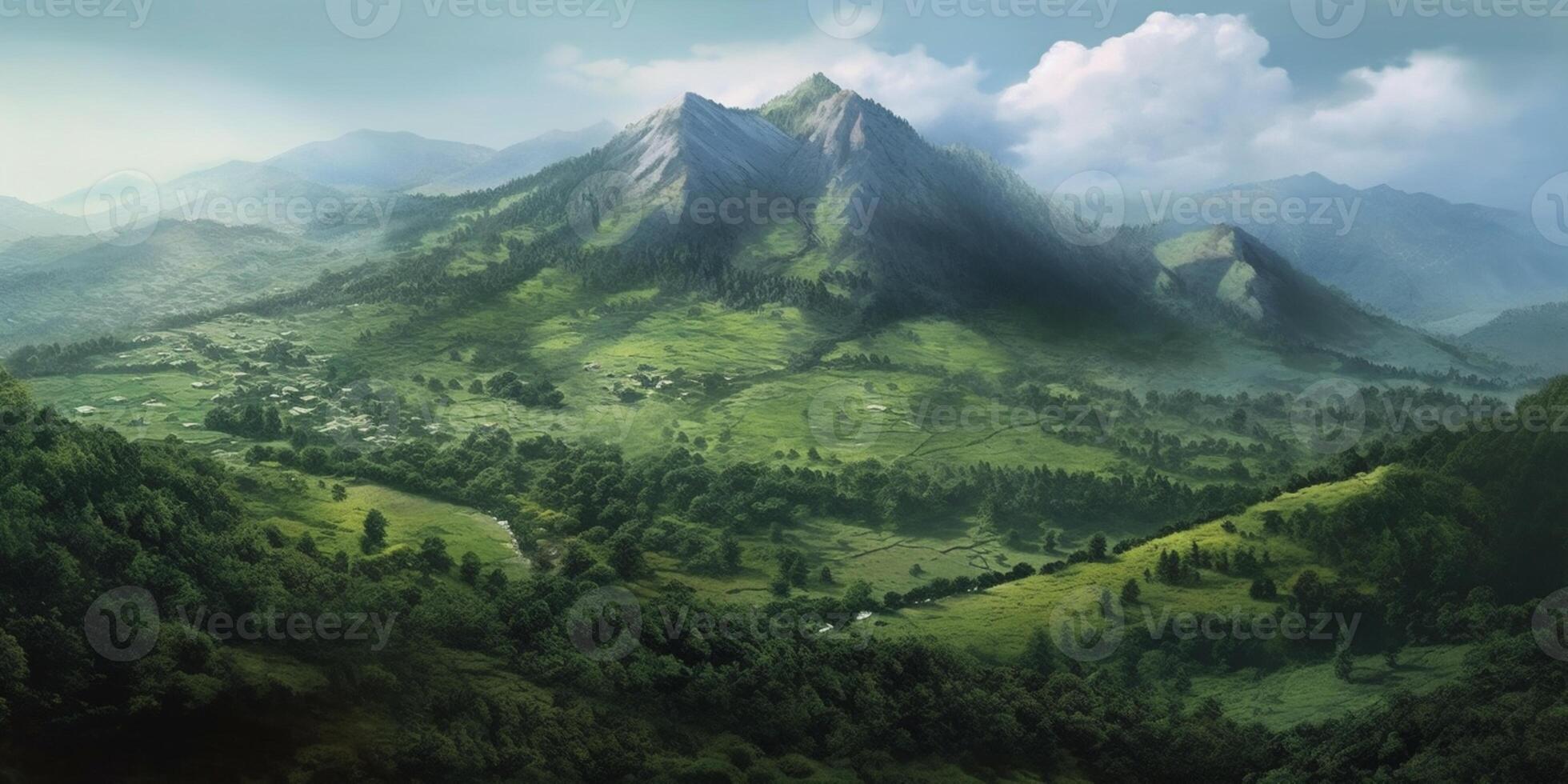 Rocky mountain with cloud scape background. photo