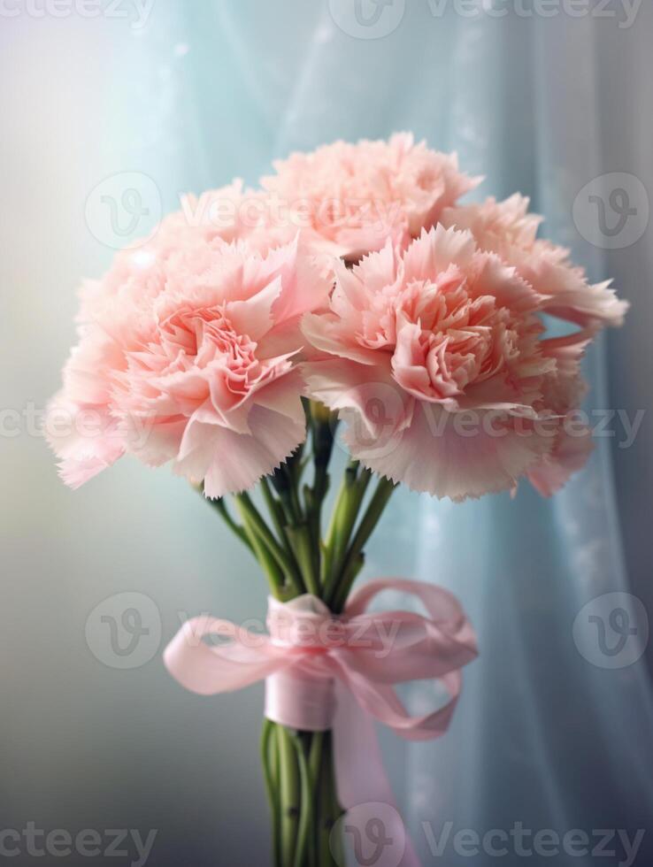 Carnation flower copy space background. photo