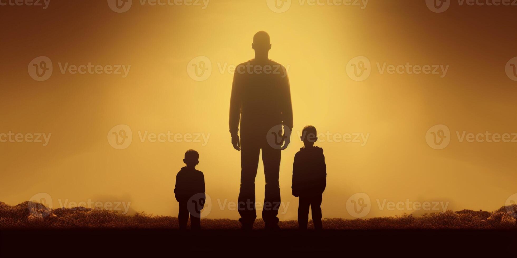 Mental health a parent silhouette blurred background, AI Generated photo