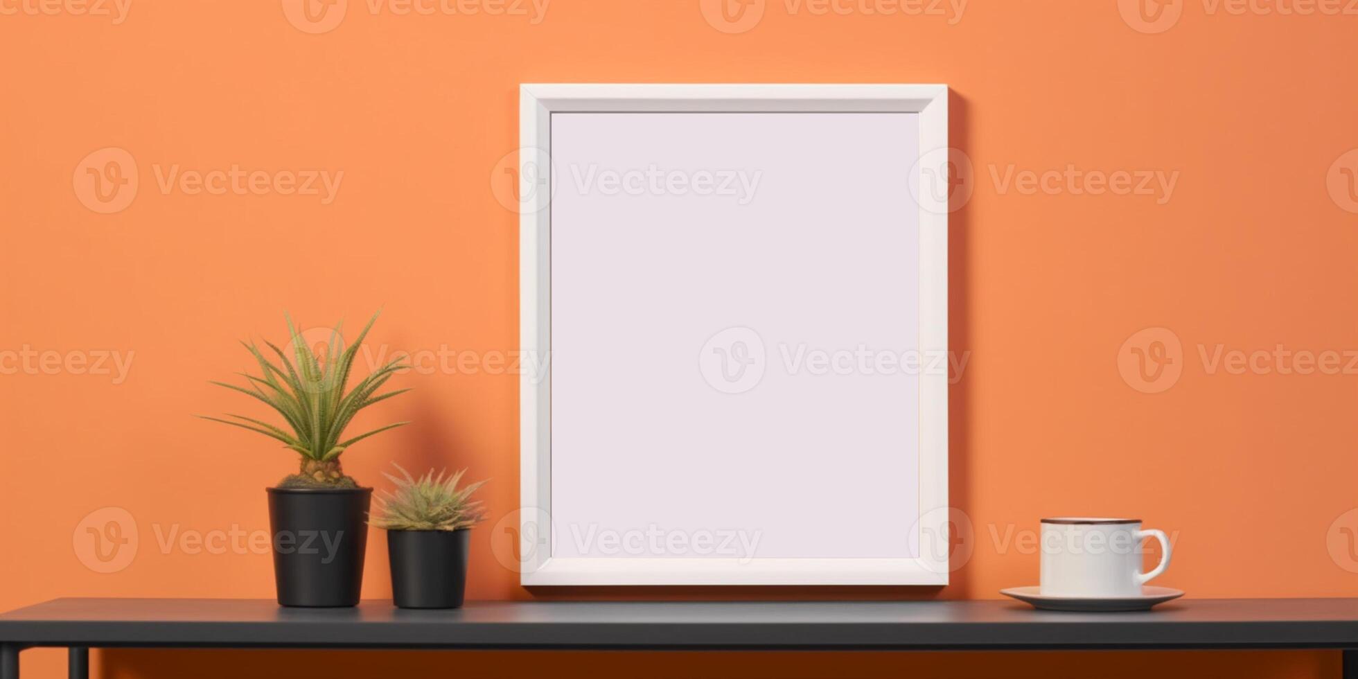 Blank frame mockup copy space background, AI Generated photo