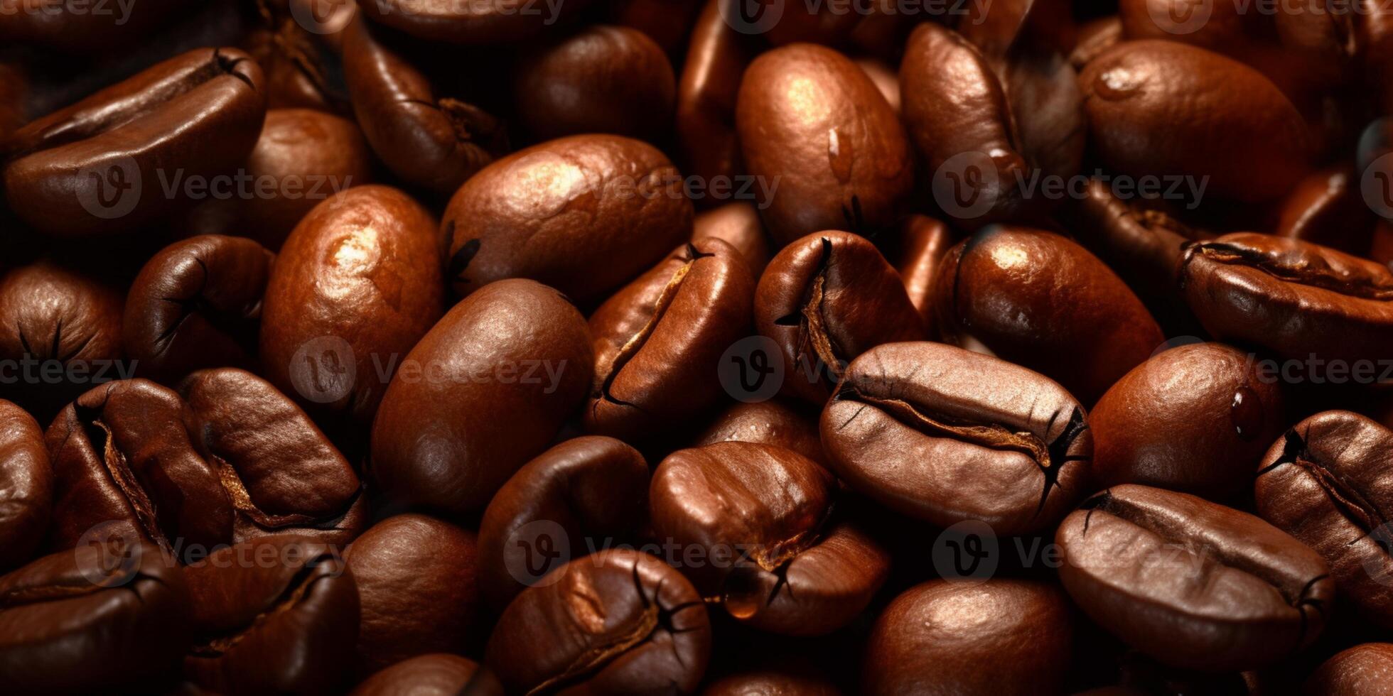 Coffee beans textured beackground blurred background, AI Generateand photo