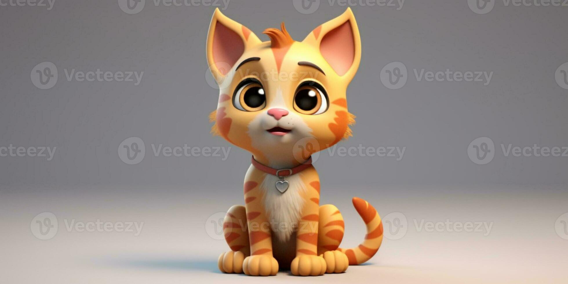 gato linda animal arcilla dibujos animados animación, ai generado foto