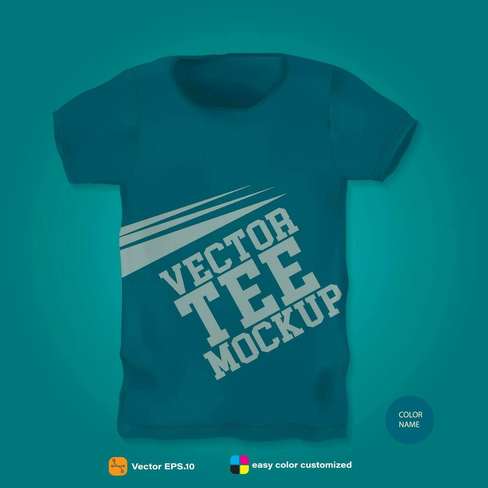 T-shirt design template. T-shirt mockup. Vector illustration.