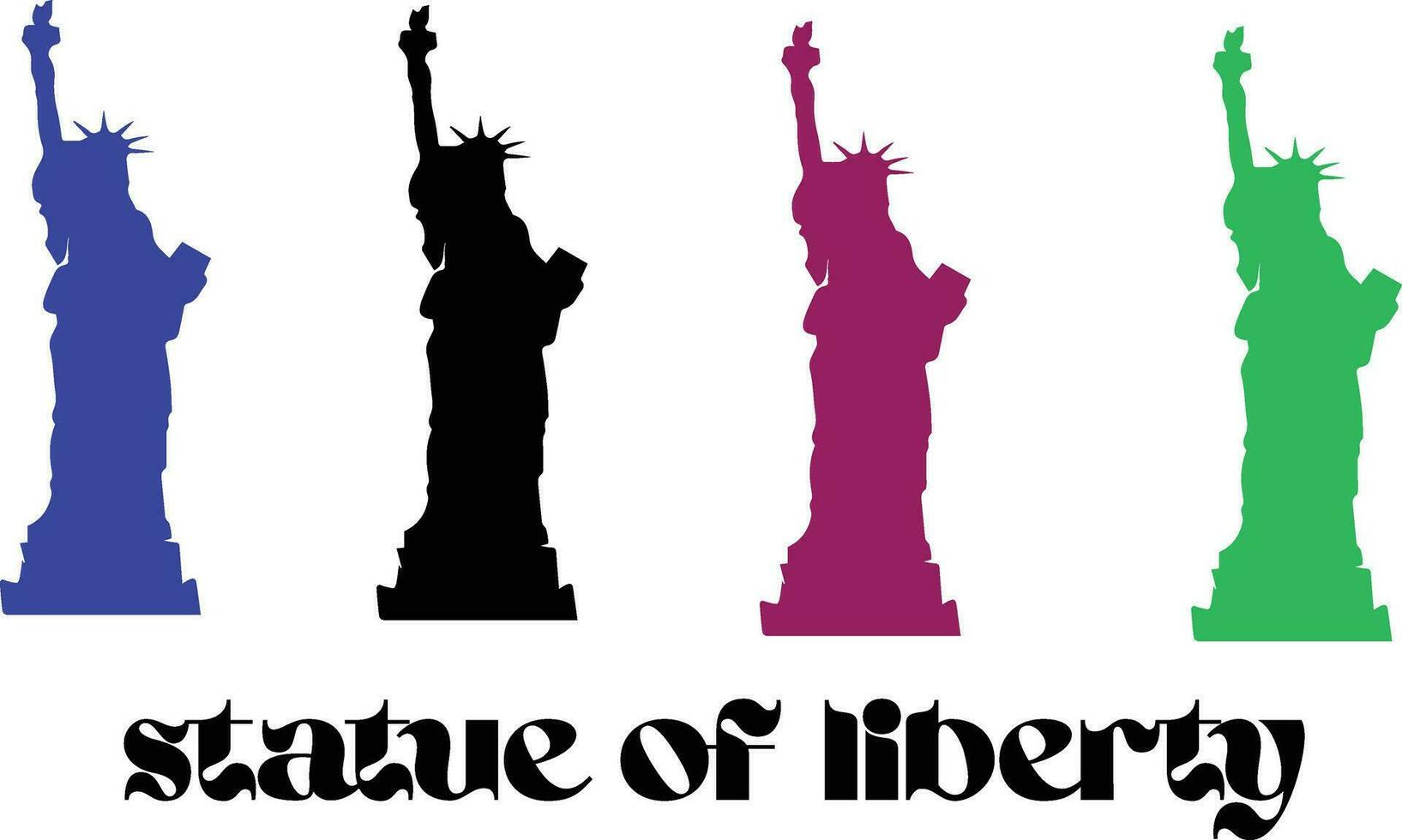New York City Skyline Vector, Statue of Liberty. Modern New York 3d illustration. New York City illustration. vector