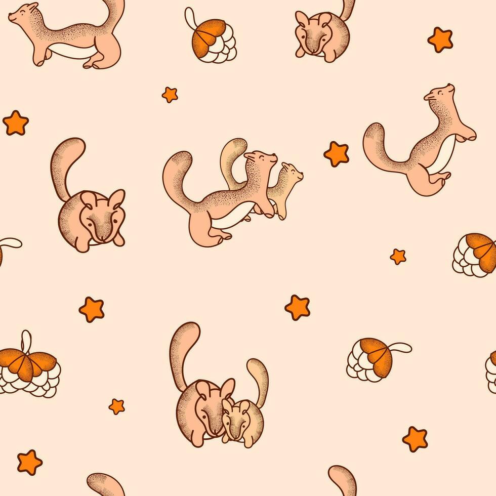 racoon seamles pattern vector background  fabric fasihon pattern