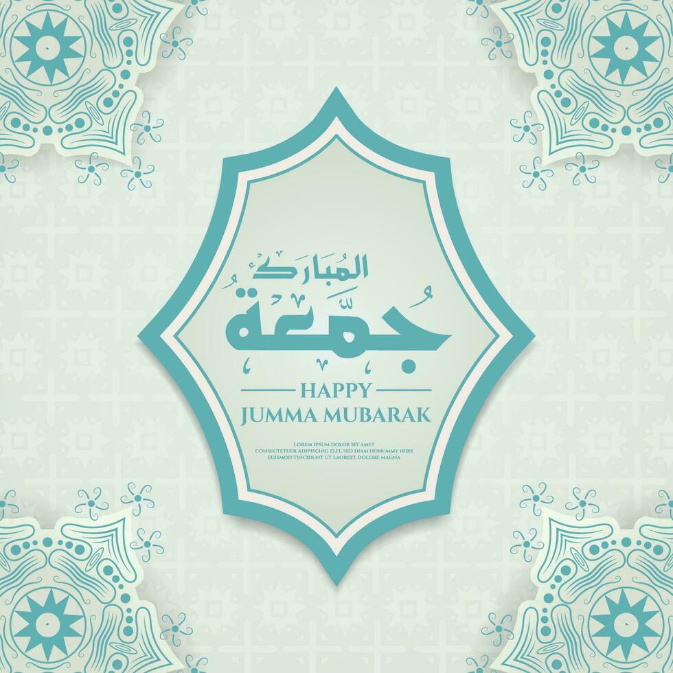 Vector Illustration of Jumma mubarak calligraphy jummah day background post design, greeting card, Friday the day of blessing for Muslims