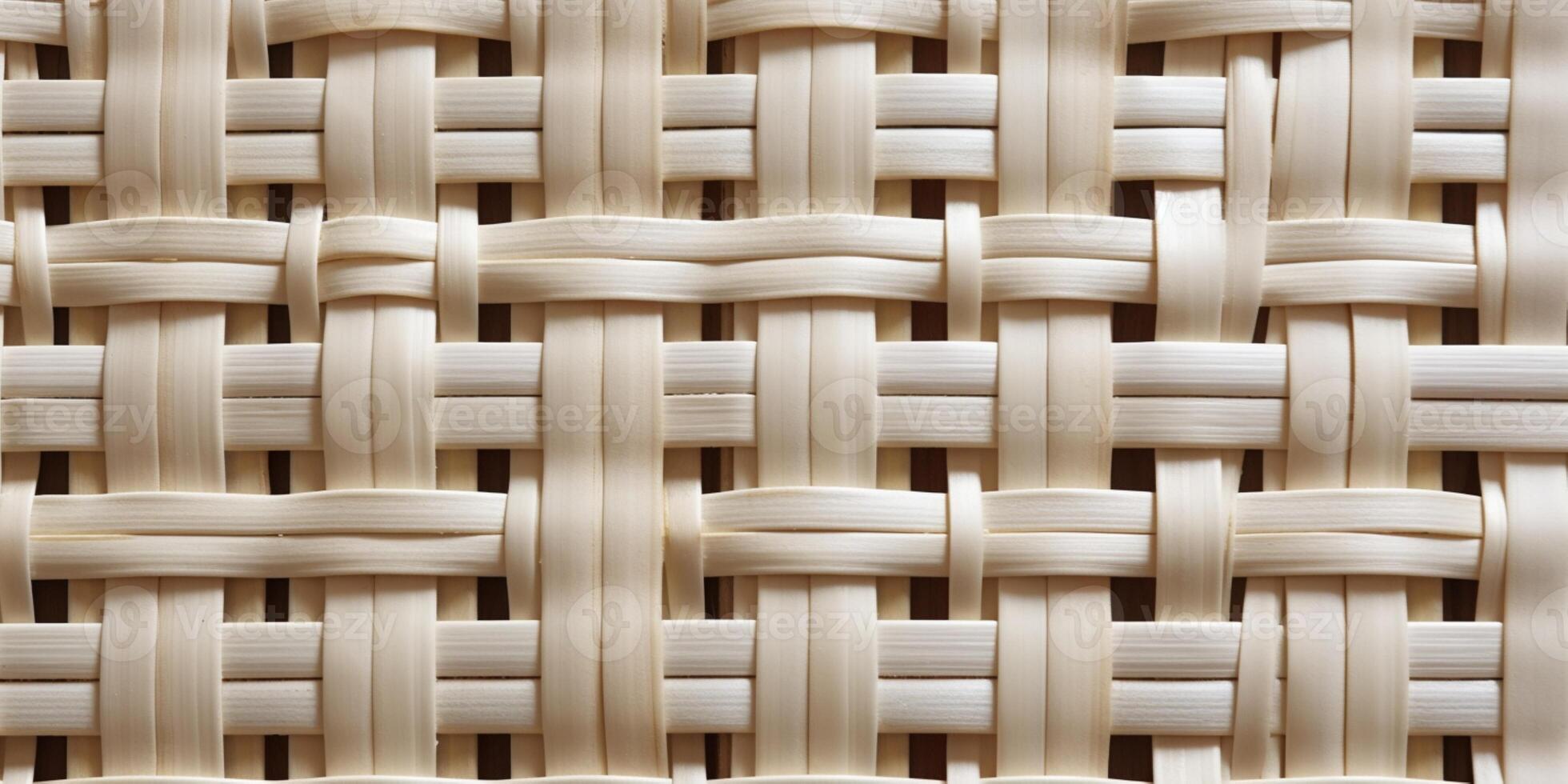 White rattan wooden basket weaving background. AI Generated photo