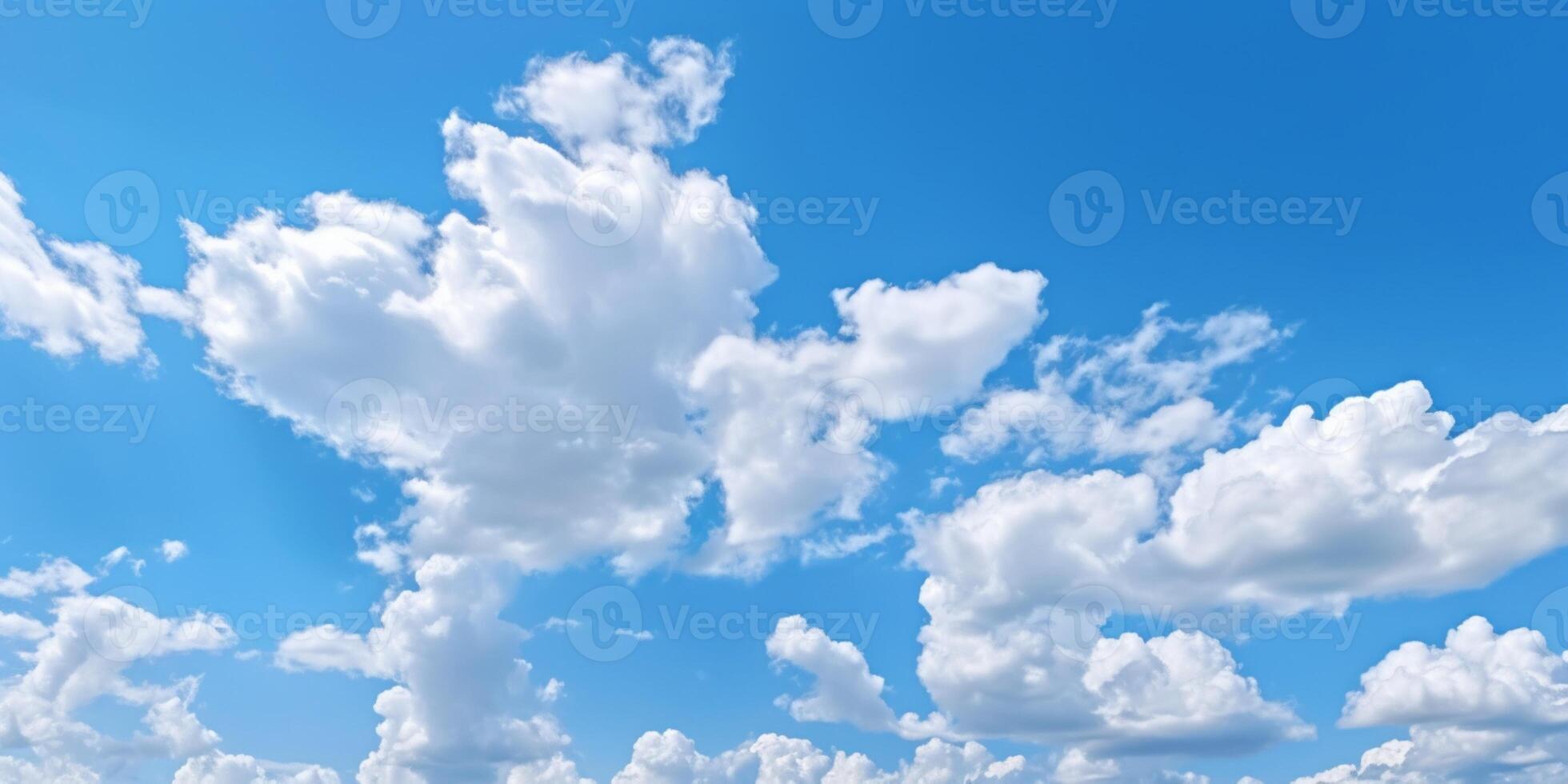 Clouds and blue sky copy space background. photo