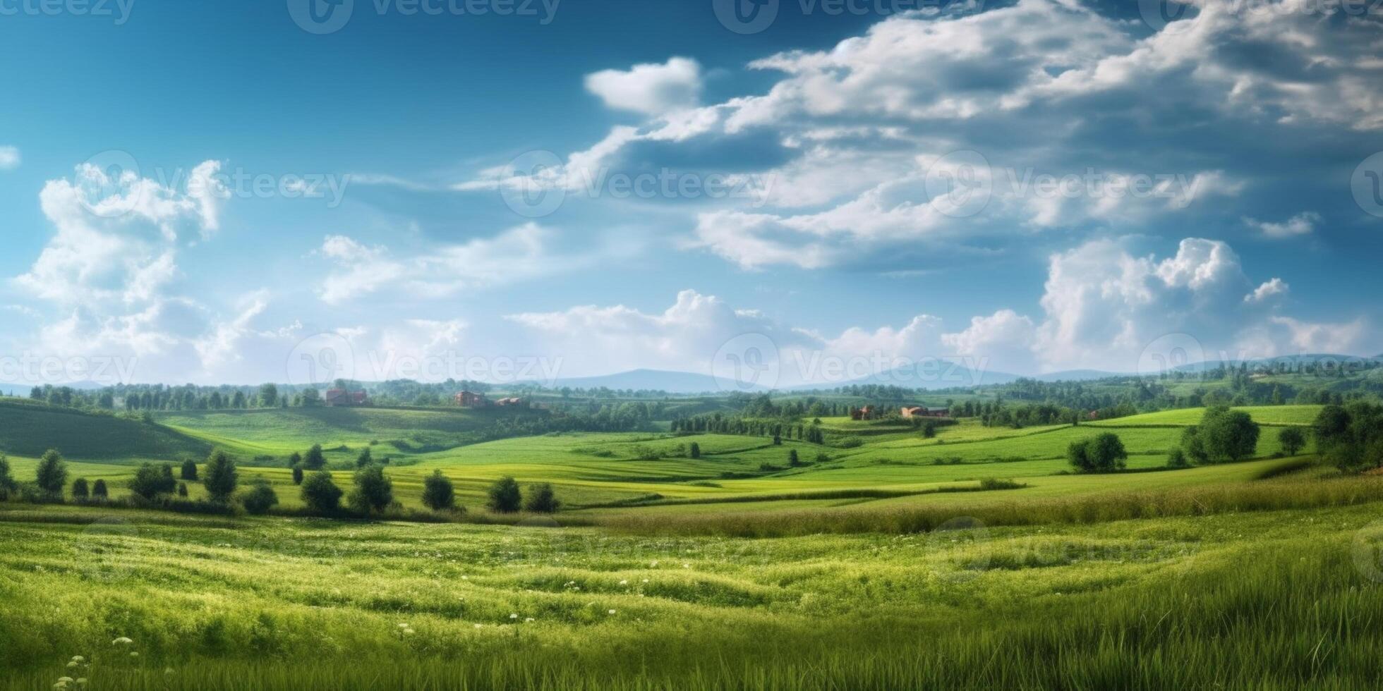 Peaceful Countryside Landscapes background, AI Generated photo