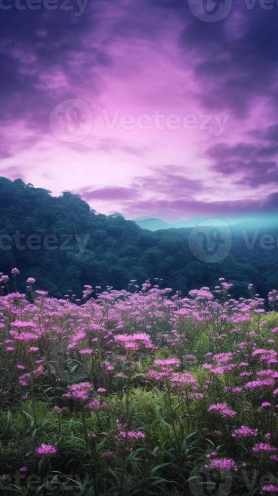 Violet sky scene background background. AI Generated photo