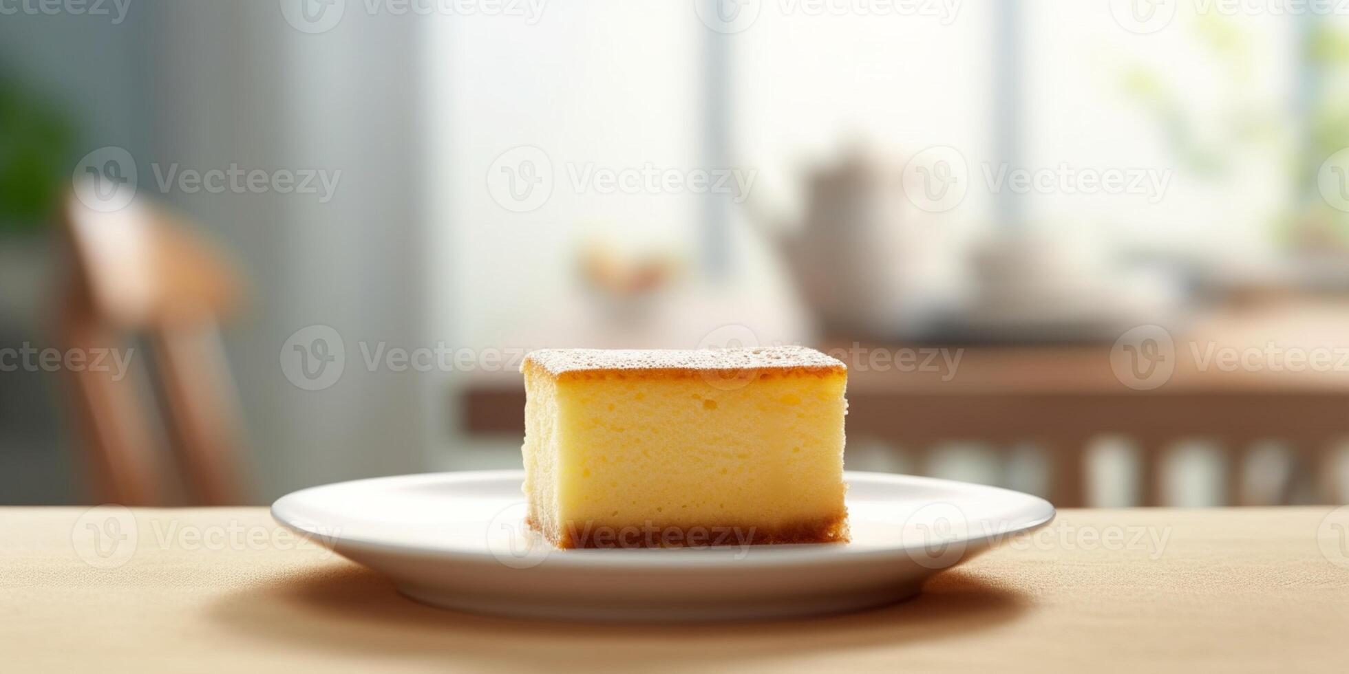 Japanese cheese cake breakfast or snack. AI Generated photo