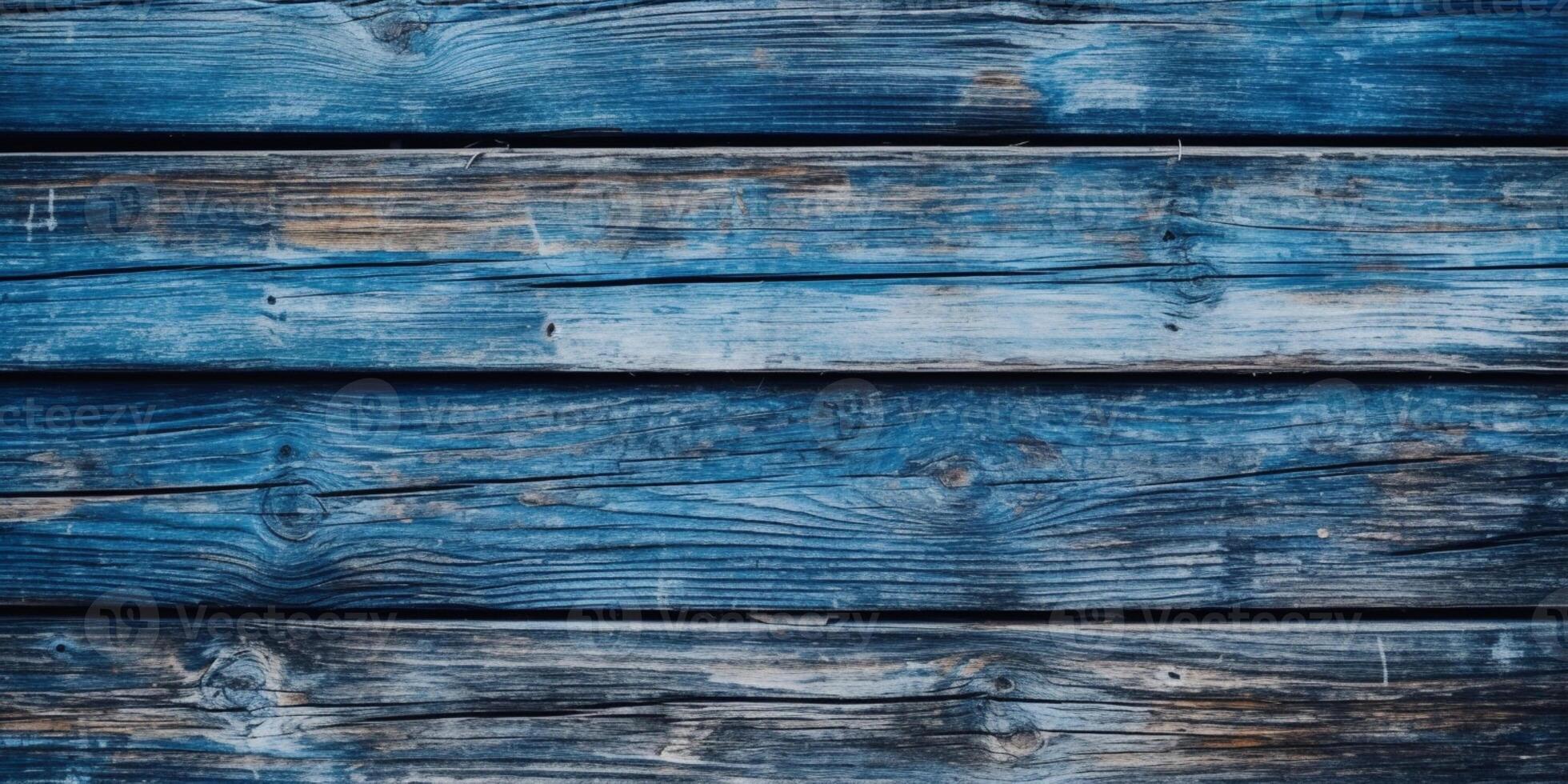 Wood panel texture blue board background copy space, AI Generated photo