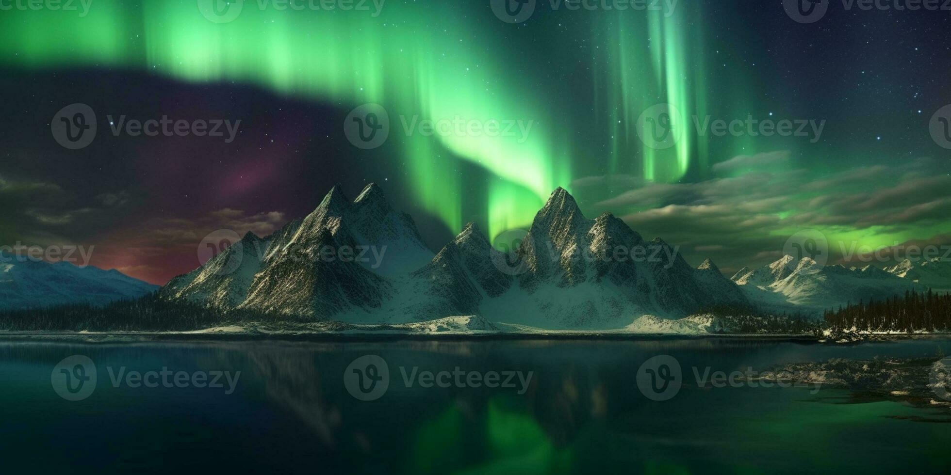 Northern Lights sky magical view, AI Generated photo
