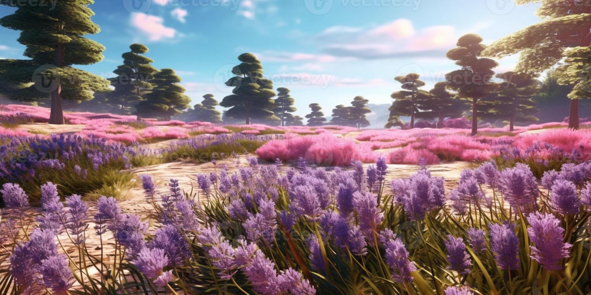Lavender flower meadow background. photo