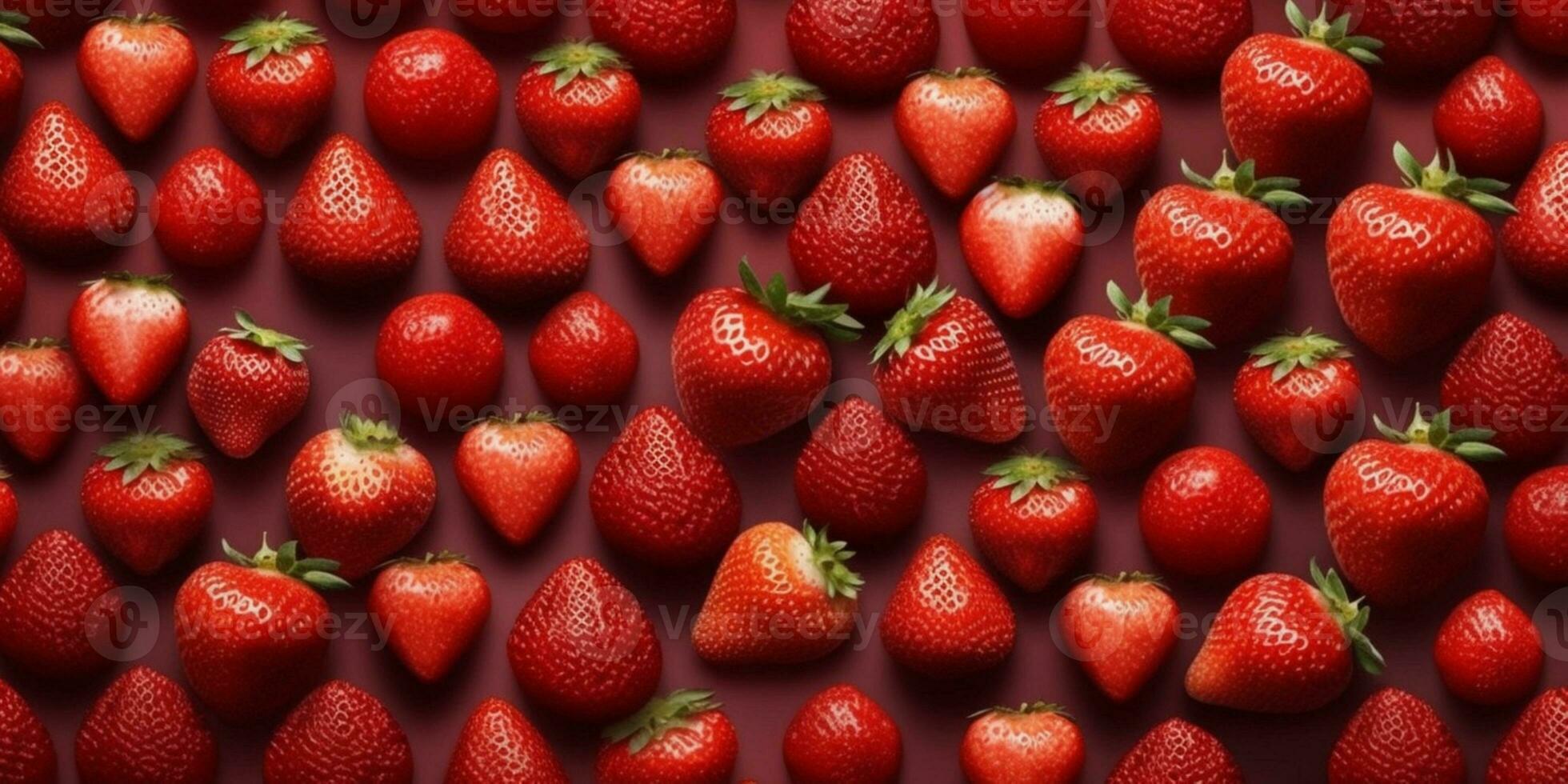 Strawberry fruit pattern background, AI Generated photo