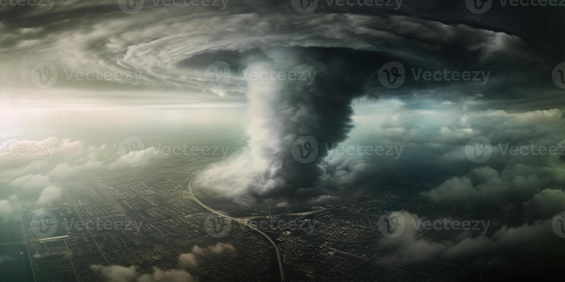 Hurricane of storm tropical cyclone natural disaster, AI Generated photo