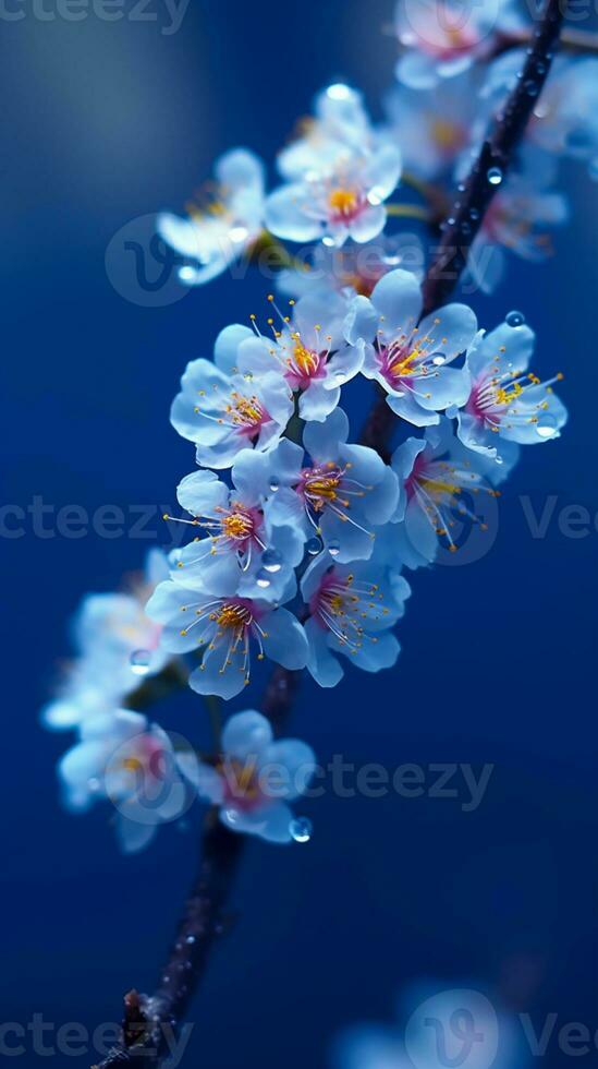 flor de cerezo flor Copiar espacio borroso antecedentes. ai generado foto