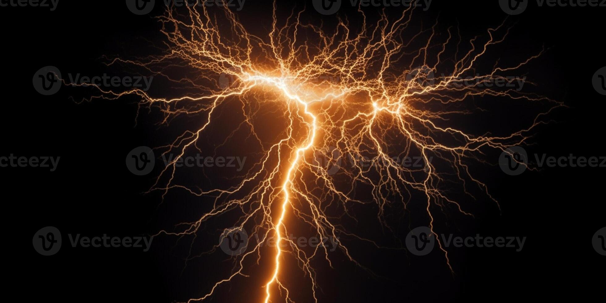 Lightning bolts or strikes natural disaster, AI Generated photo