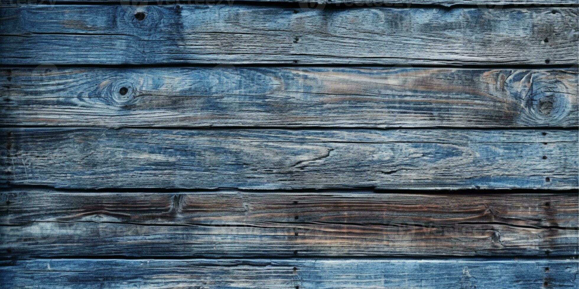 Wood panel texture blue board background copy space, AI Generated photo