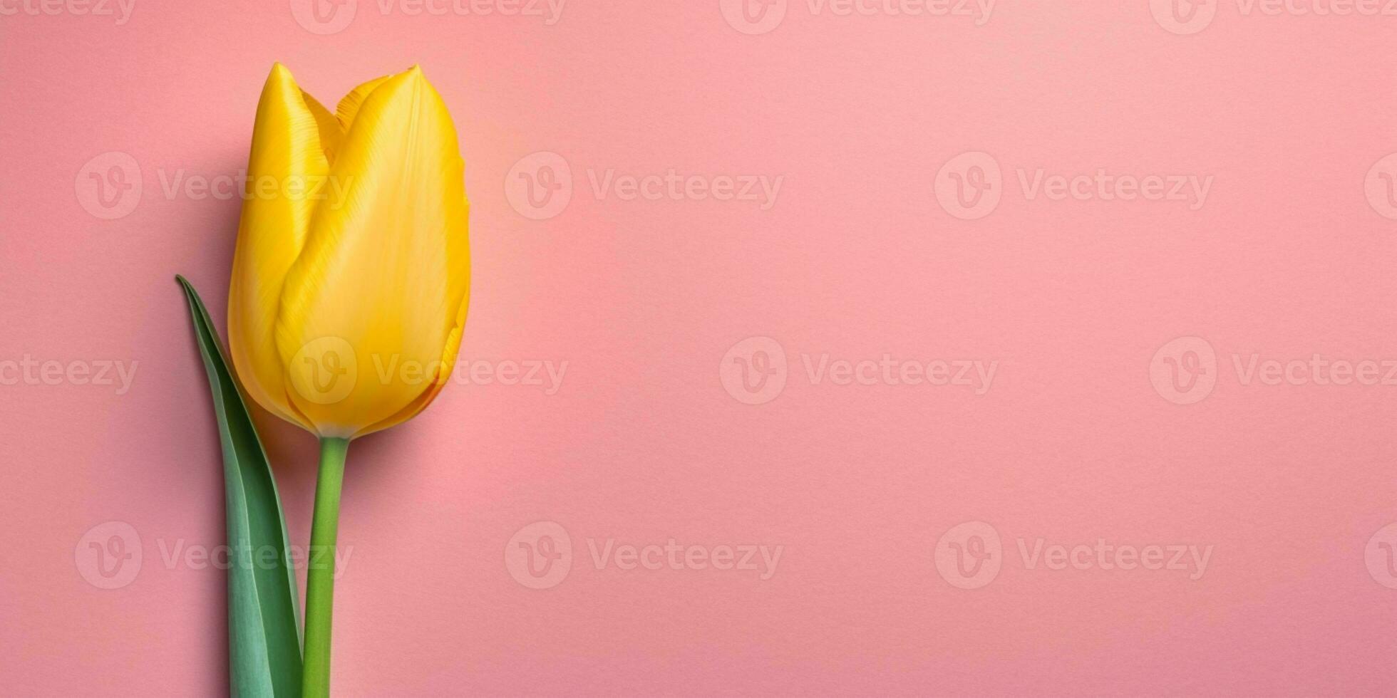 Blank paper note and flower for text copy space background AI Generated photo