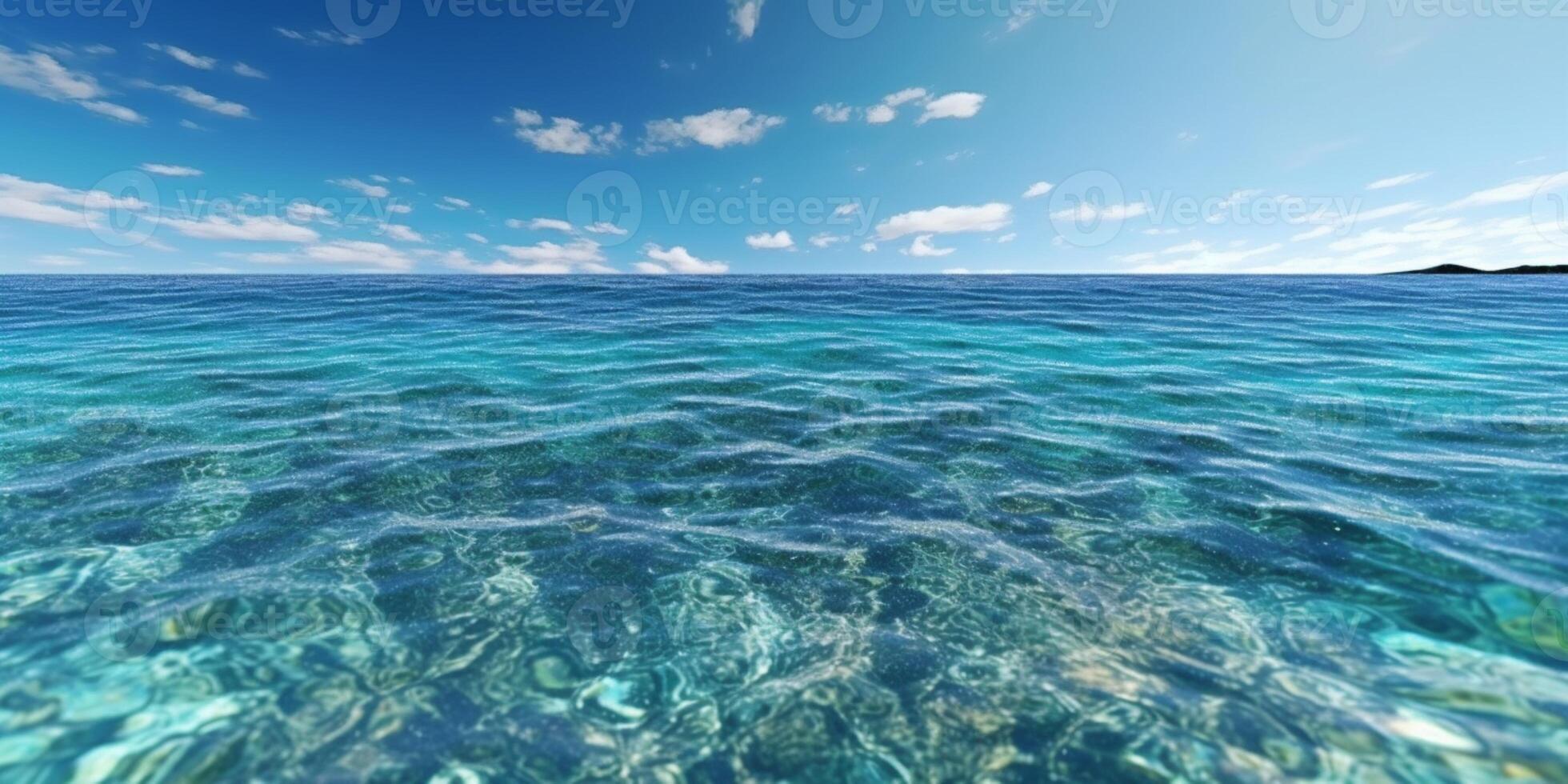 Ocean wave blue water background. AI Generated photo