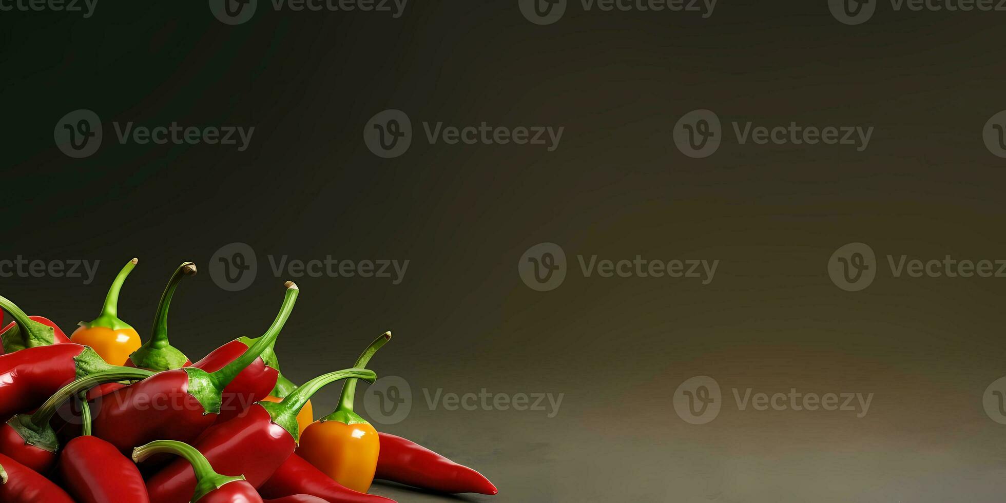 Red pepper blurred photo, copy space background, AI Generated photo