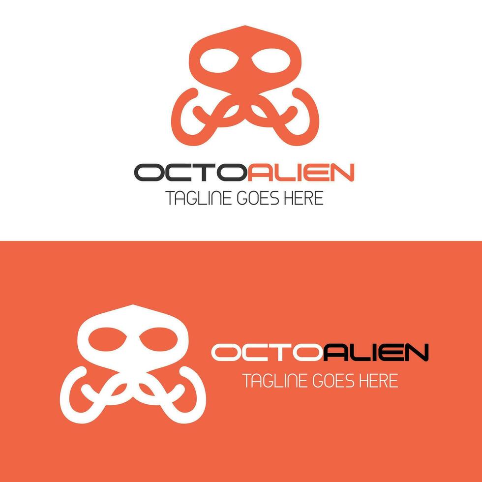 An abstract symbol combining an octopus with an alien. Logo for food and lifestyle business vector
