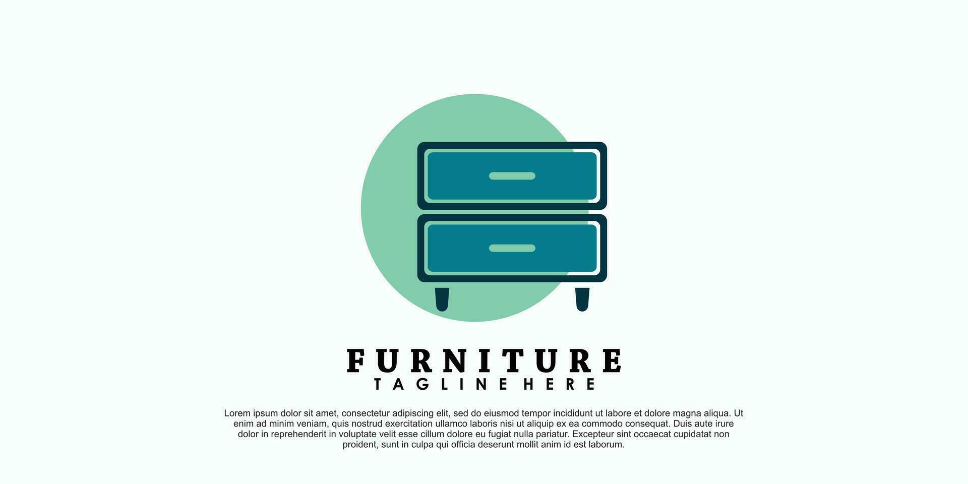 mueble logo diseño con moderno concepto vector