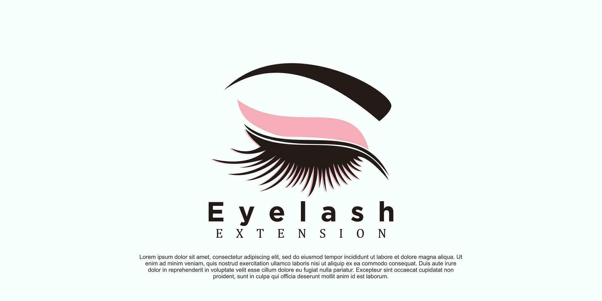 eyelash logo design with beauty concept vector