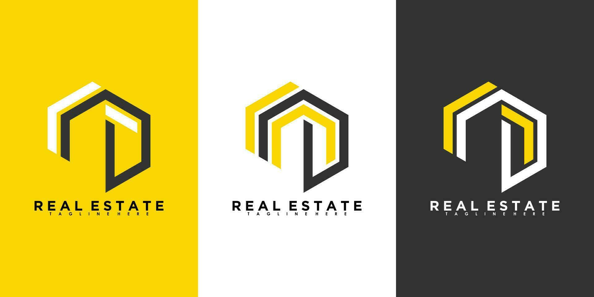 conjunto de real inmuebles logo diseño con moderno concepto vector