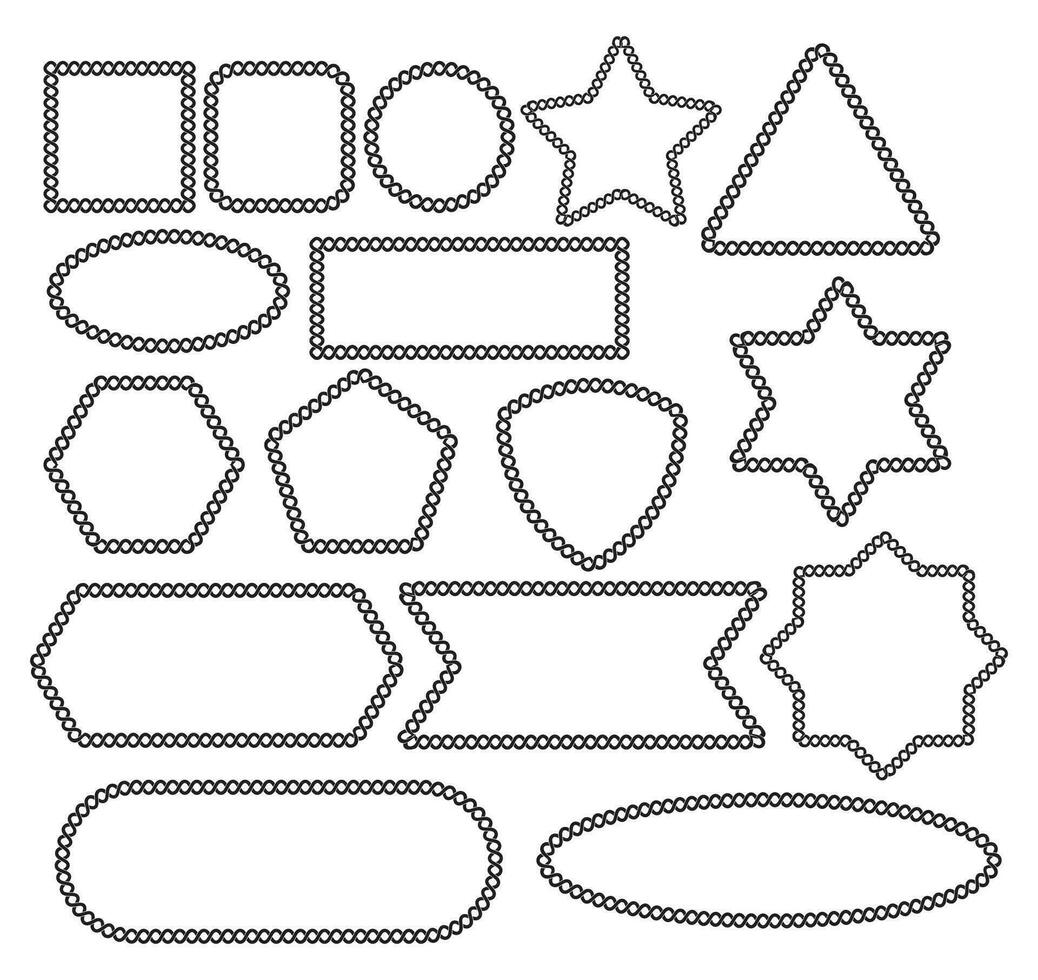black twirl decorative frame border vector set