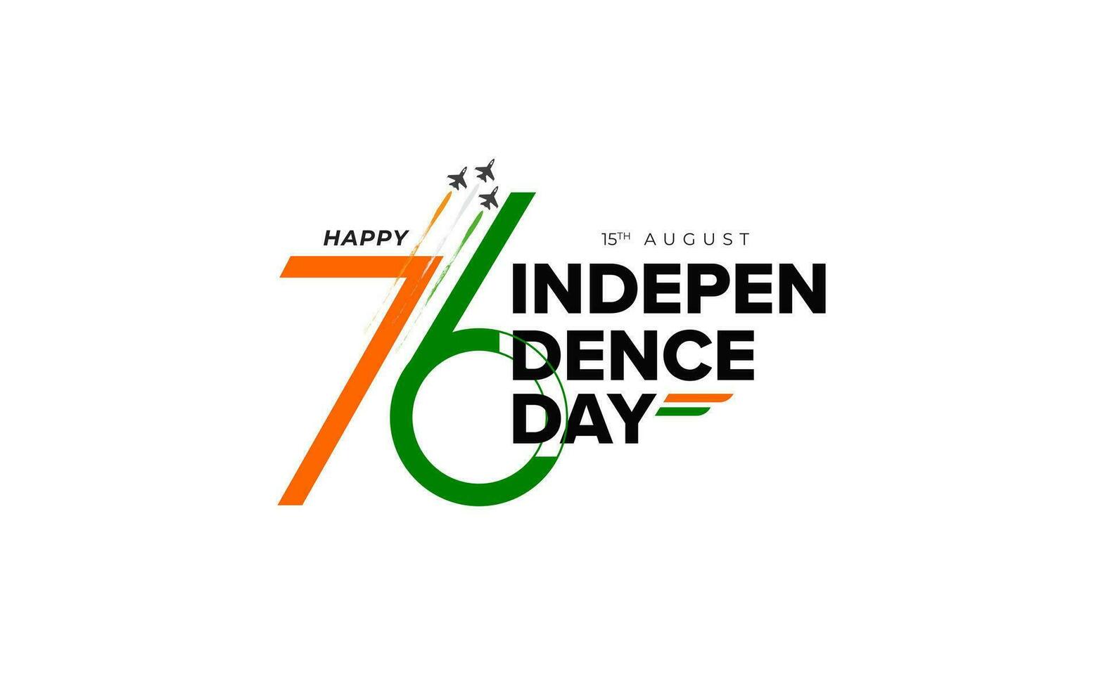 Happy Indian Independence day vector greeting with lettering