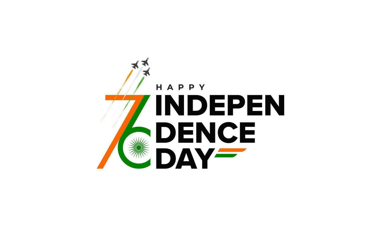 Happy Indian Independence day vector greeting with lettering