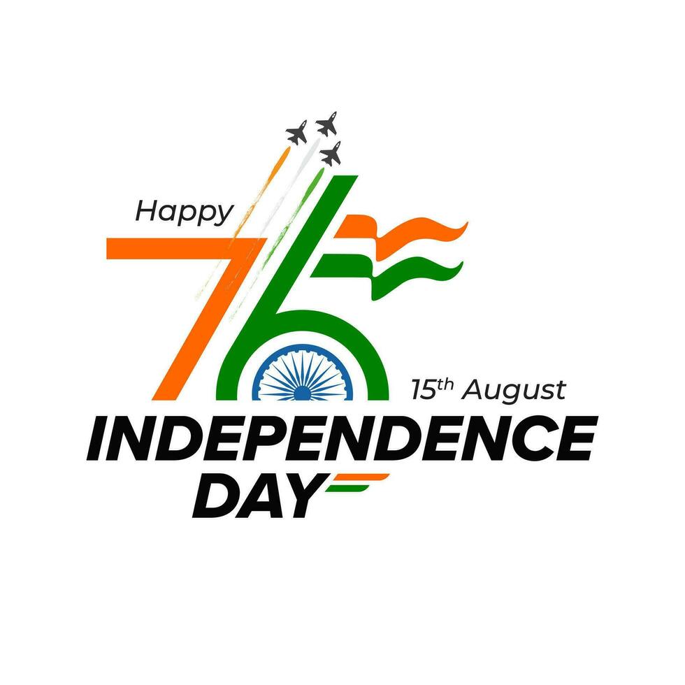 Happy Indian Independence day vector greeting with lettering