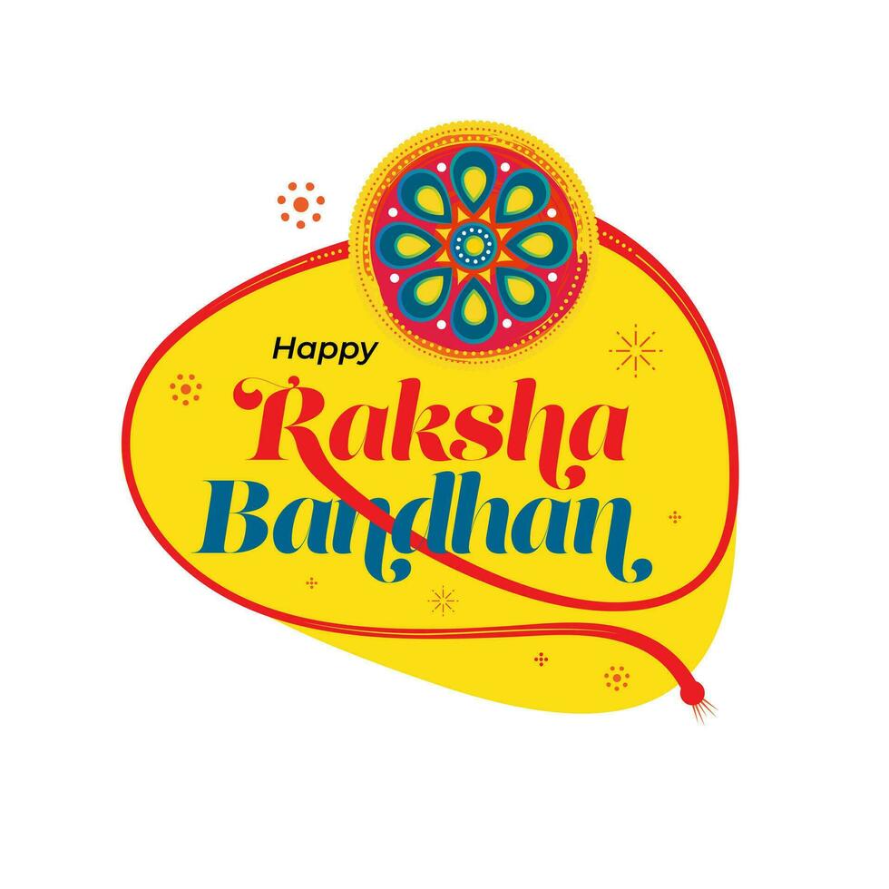Happy Raksha Bandhan Sticker Greeting Design Illustration vector