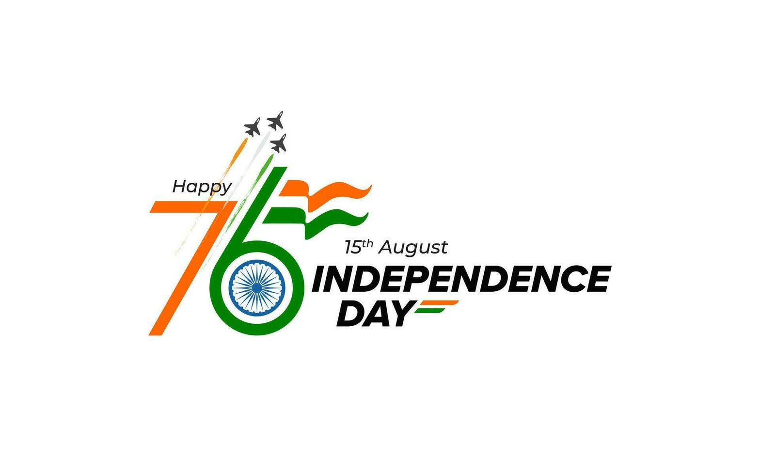 Happy Indian Independence day vector greeting with lettering