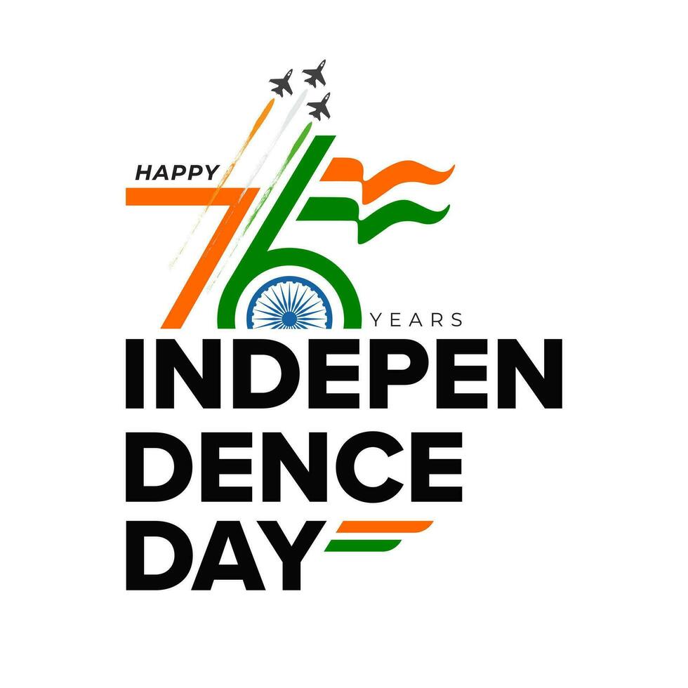 Happy Indian Independence day vector greeting with lettering