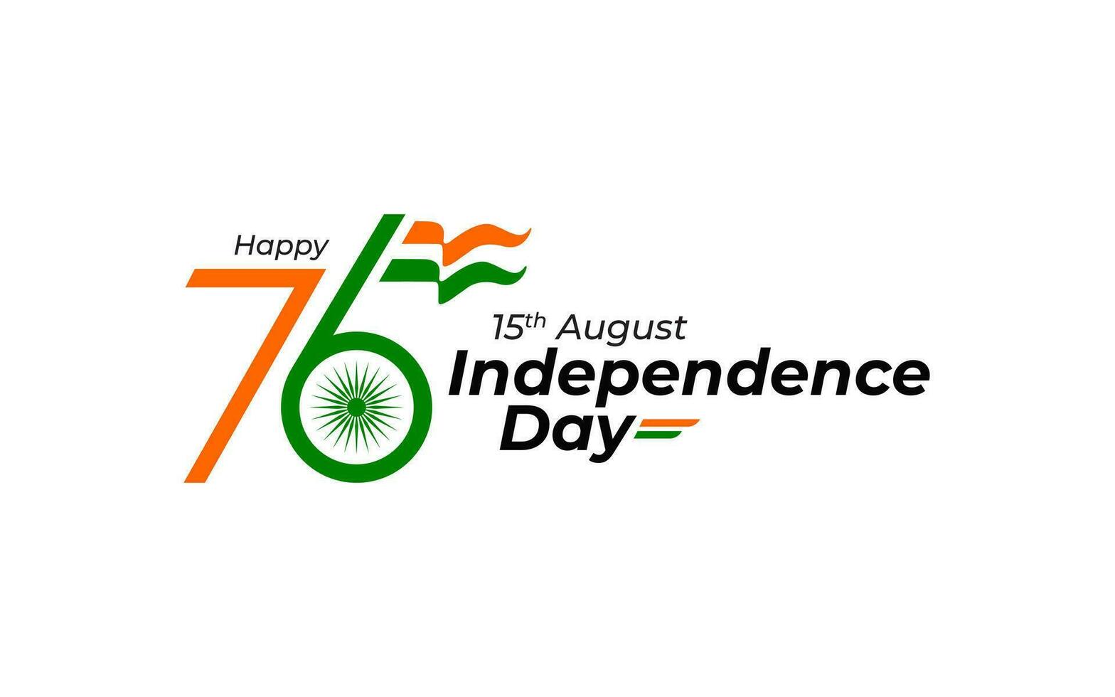 Happy Indian Independence day vector greeting with lettering